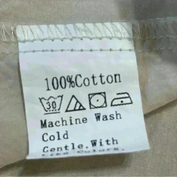 Shein Blouse Women Size S Beige Flutter Sleeve Tassel 100 % cotton - Picture 6 of 6